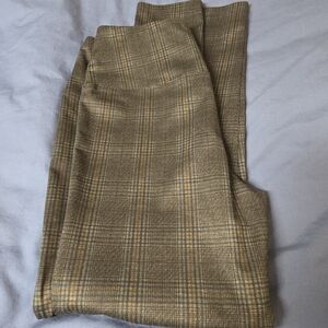 Plaid Tan Women's Trousers